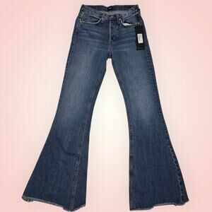 Edwin Jeans Chrissy Rumour Wide Flare Mid-Rise Denim‎ Size 24 NWT Women